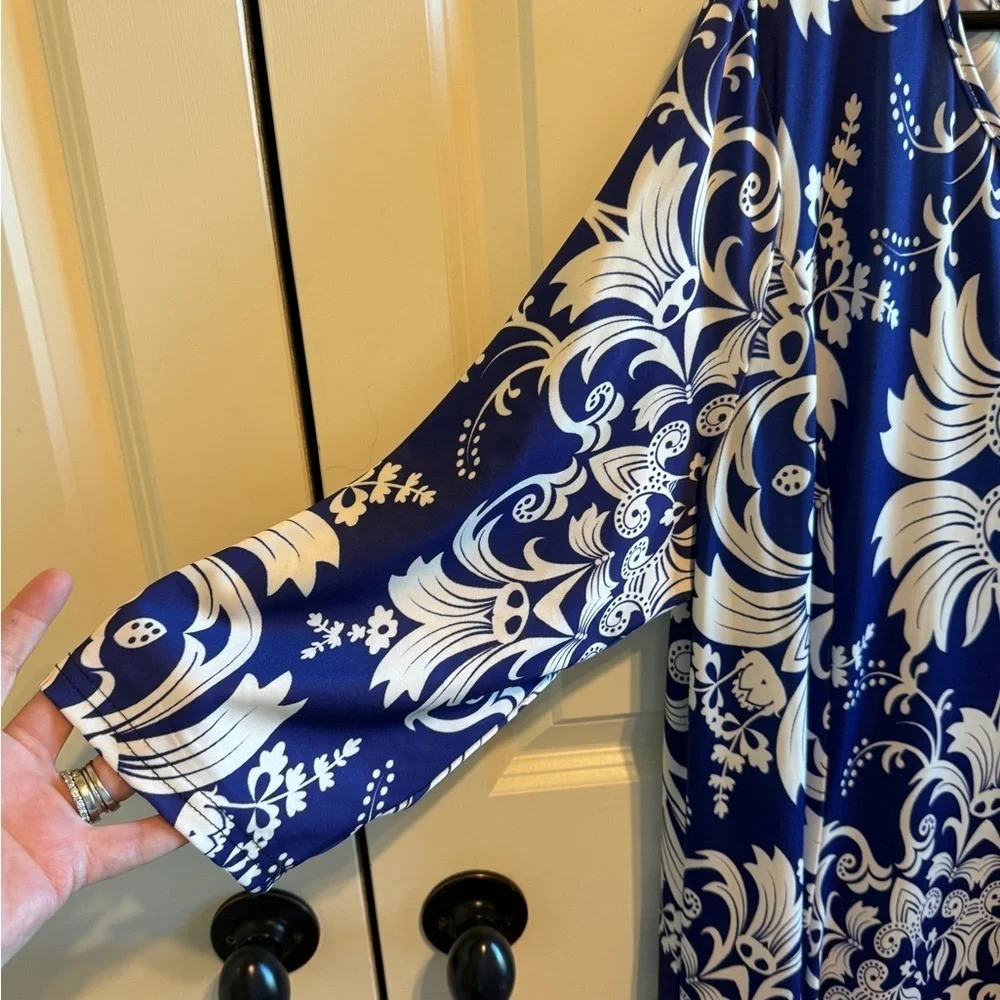 Lily by Firmiana Blue White Plus Size Dress Sz 2XL - Picture 3 of 8